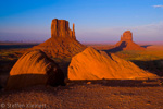 Monument Valley, East and West Mitten Buttes, Totem Pole, Three Sisters, Arizona, Utah, USA